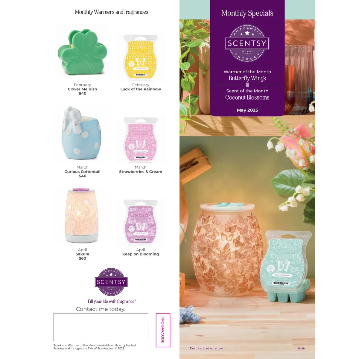 Scentsy May 2025 Warmer of the Month | Butterfly Wings + Coconut Blossoms
