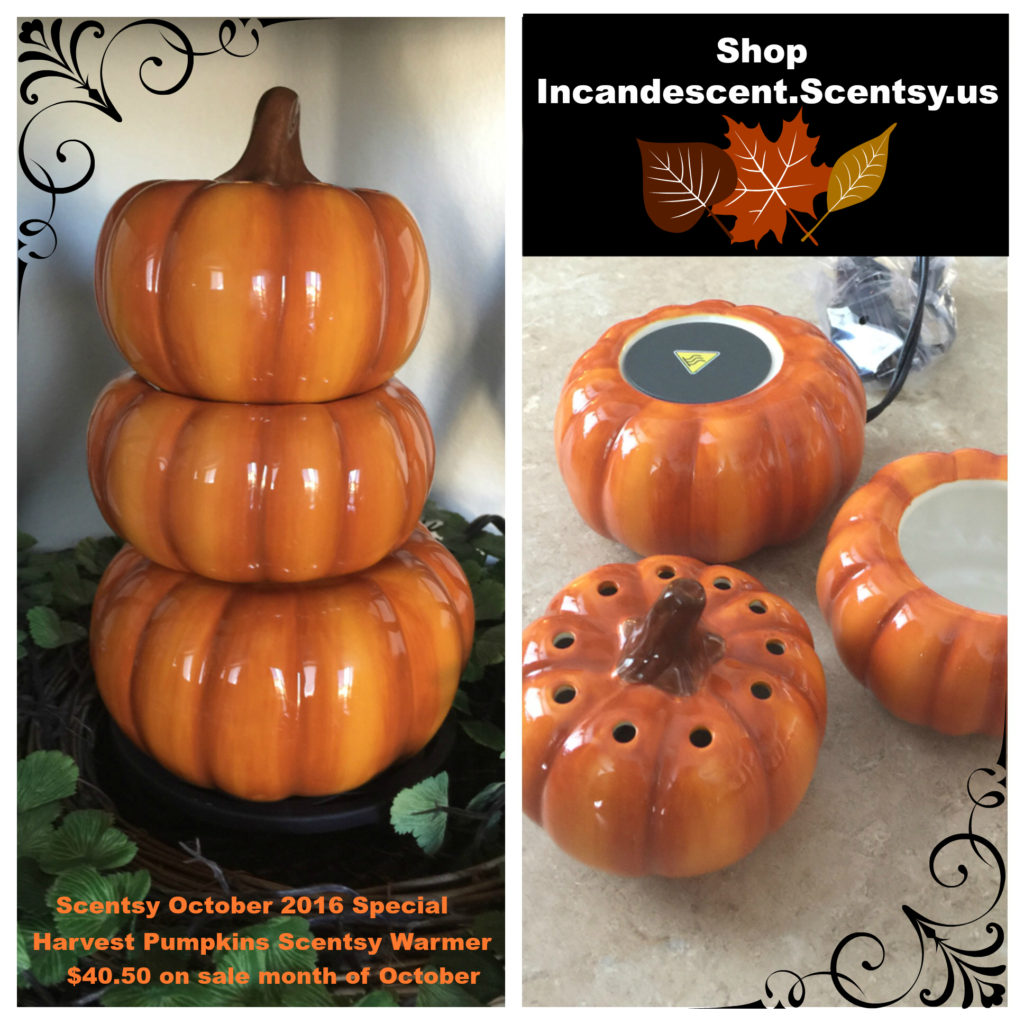 HARVEST PUMPKINS SCENTSY WARMER 2016 OCTOBER SPECIAL