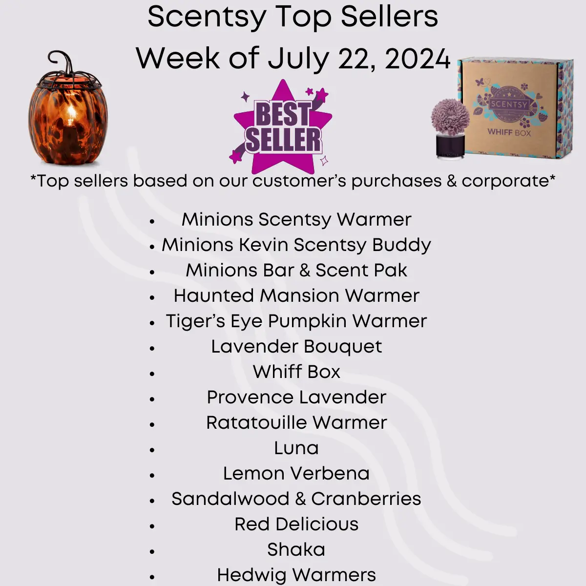Scentsy Top Sellers - Week of July 22, 2024