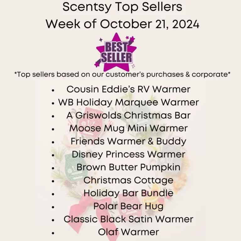 Scentsy Top Sellers - Week of October 21, 2024
