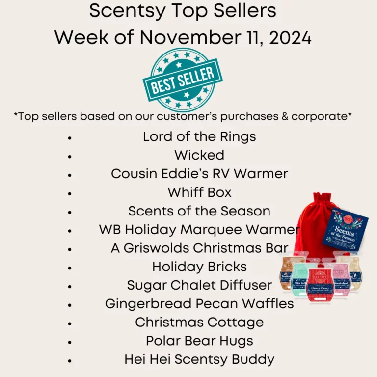 Scentsy Top Sellers - Week of November 11, 2024