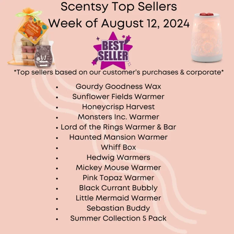 Scentsy Top Sellers - Week of August 12, 2024