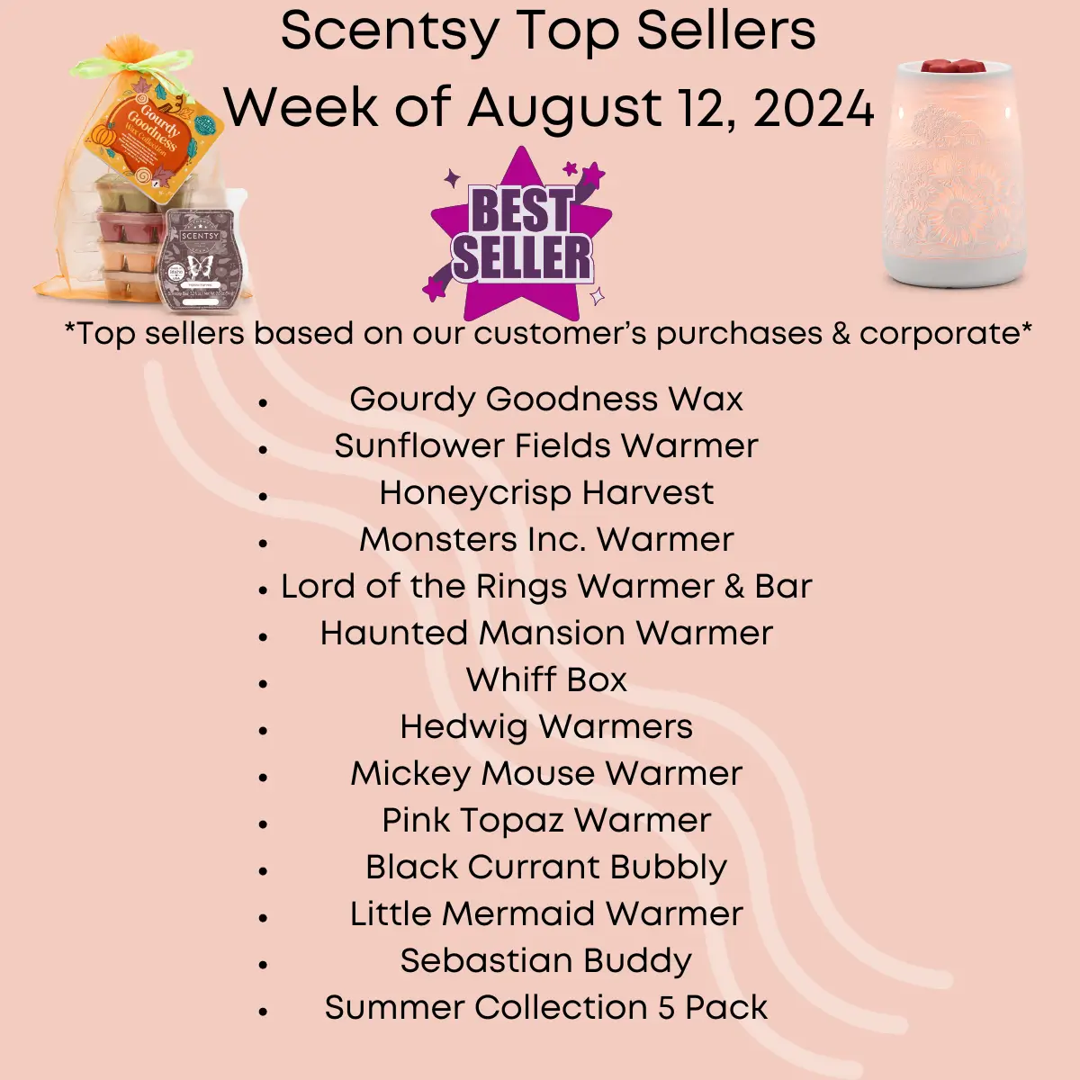 Scentsy Top Sellers - Week of August 12, 2024