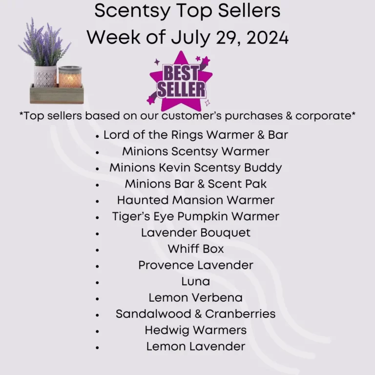 Scentsy Top Sellers - Week of July 29, 2024