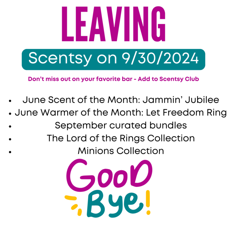 Scentsy products leaving 9/30/2024
