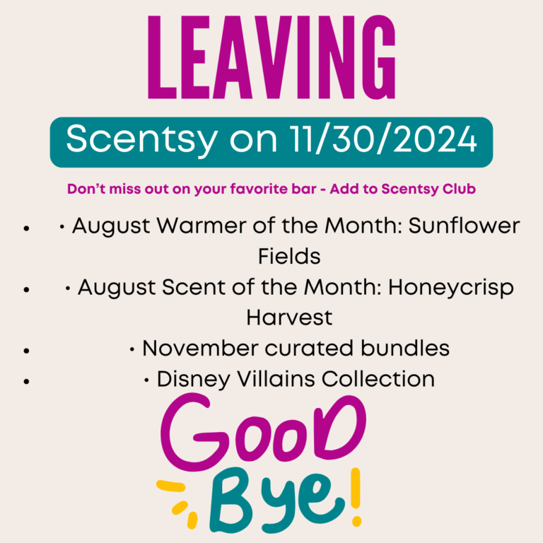 Scentsy products leaving 11/30/2024
