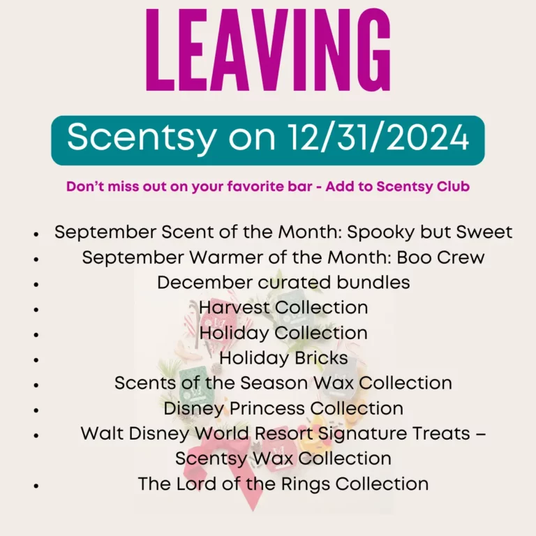 Scentsy products leaving 12/31/2024