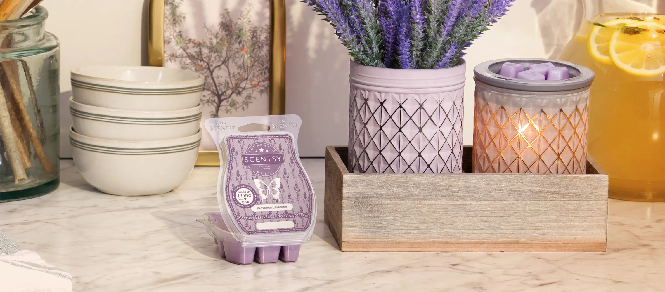 Scentsy July 2024 Warmer of the Month - Lavender Bouquet + Provence Lavender
