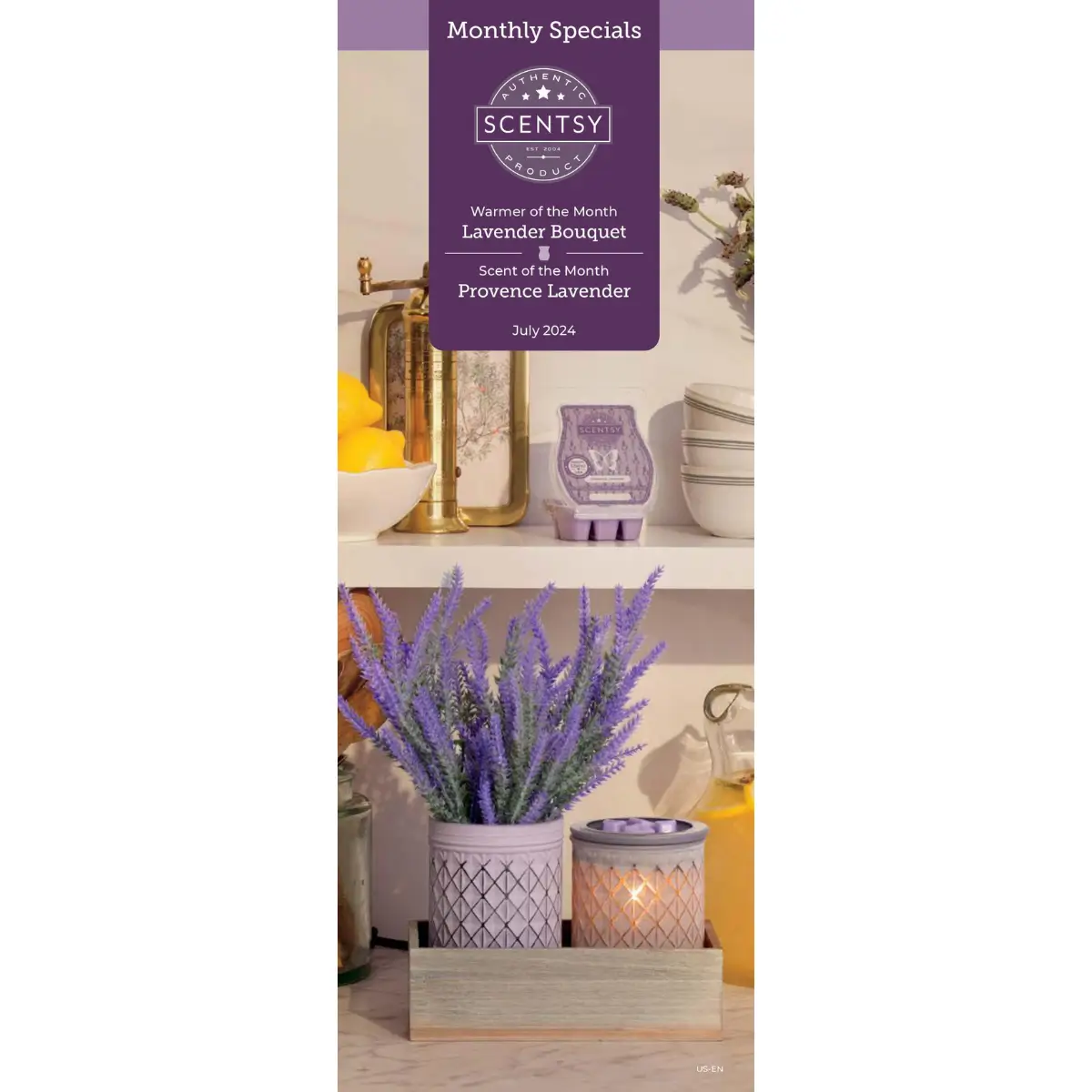 Scentsy July 2024 Warmer of the Month - Lavender Bouquet + Provence Lavender