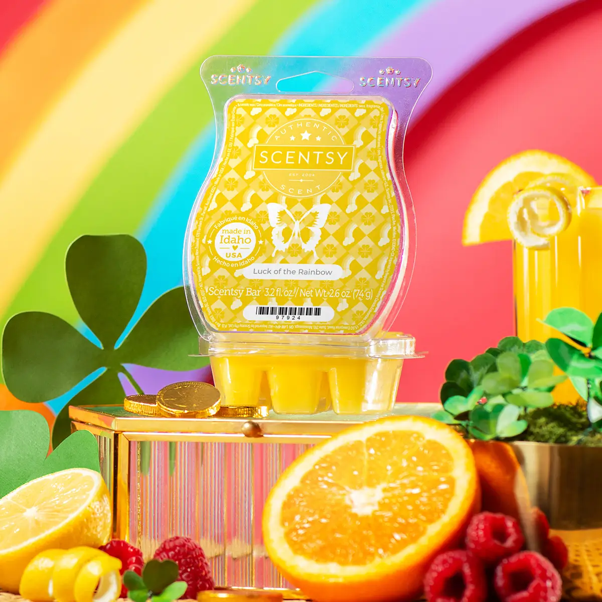 Scentsy February 2025 Warmer of the Month - Clover Me Irish + Luck of the Rainbow
