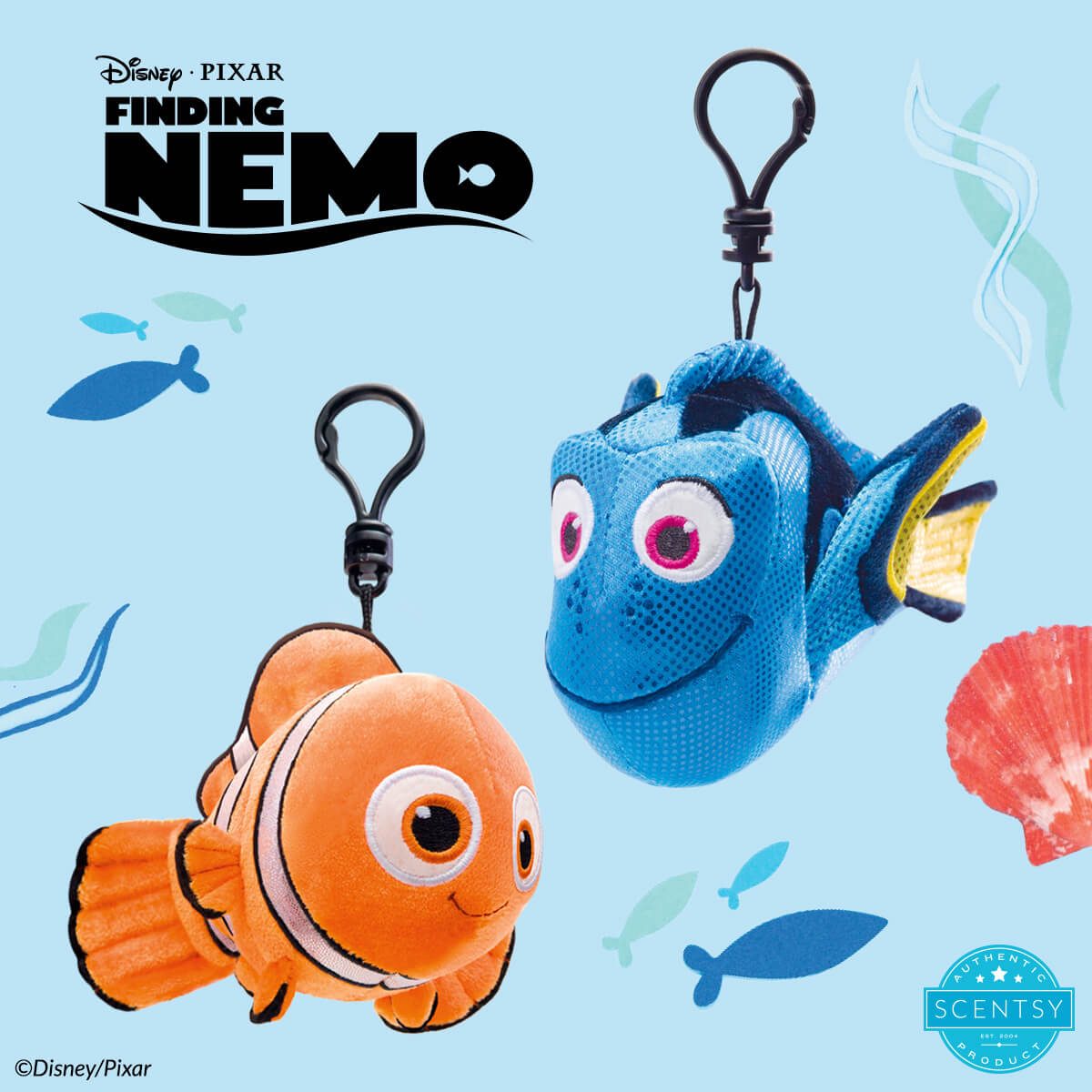 NEMO AND DORY - SCENTSY BUDDY CLIPS - JUST KEEP SWIMMING SCENTSY FRAGRANCE