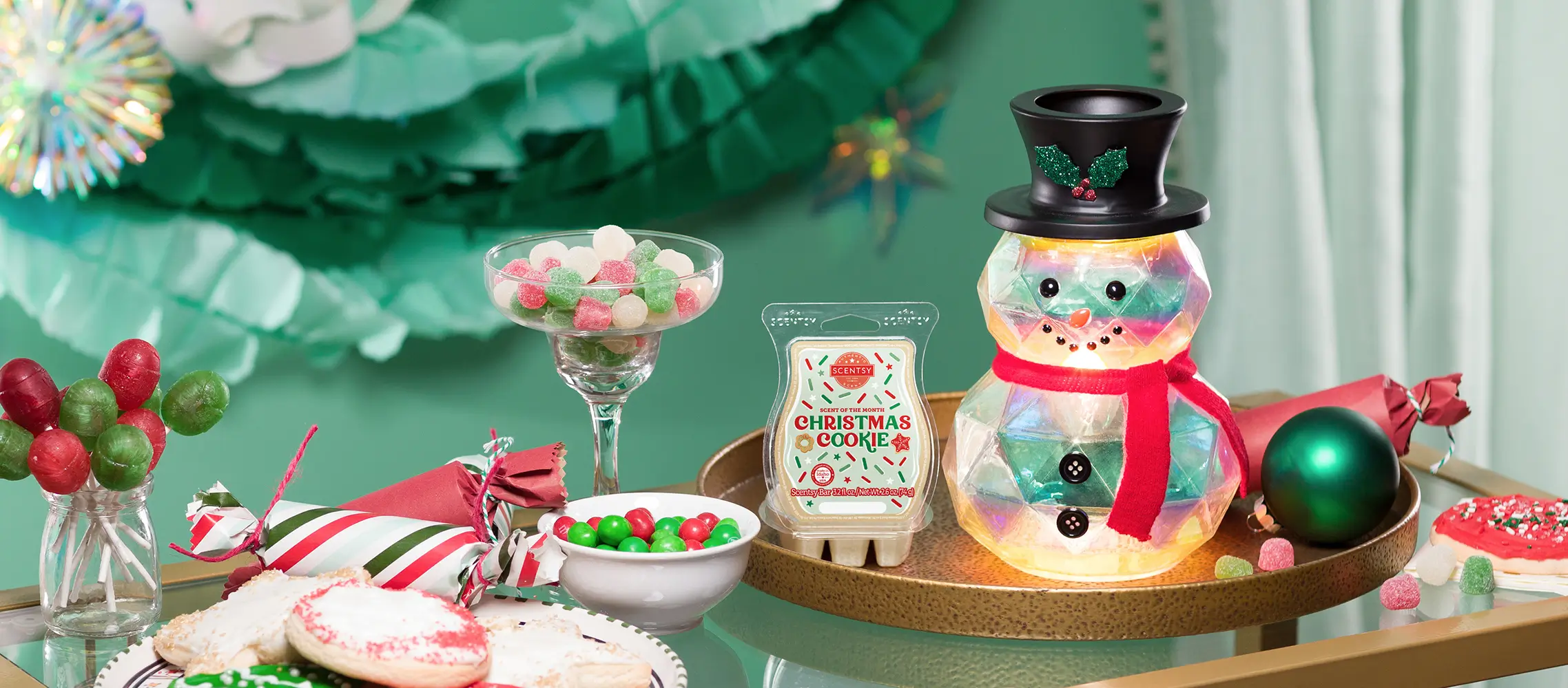 Scentsy November 2024 Warmer of the Month - Snow Stopper Prismatic Snowman + Christmas Cookie