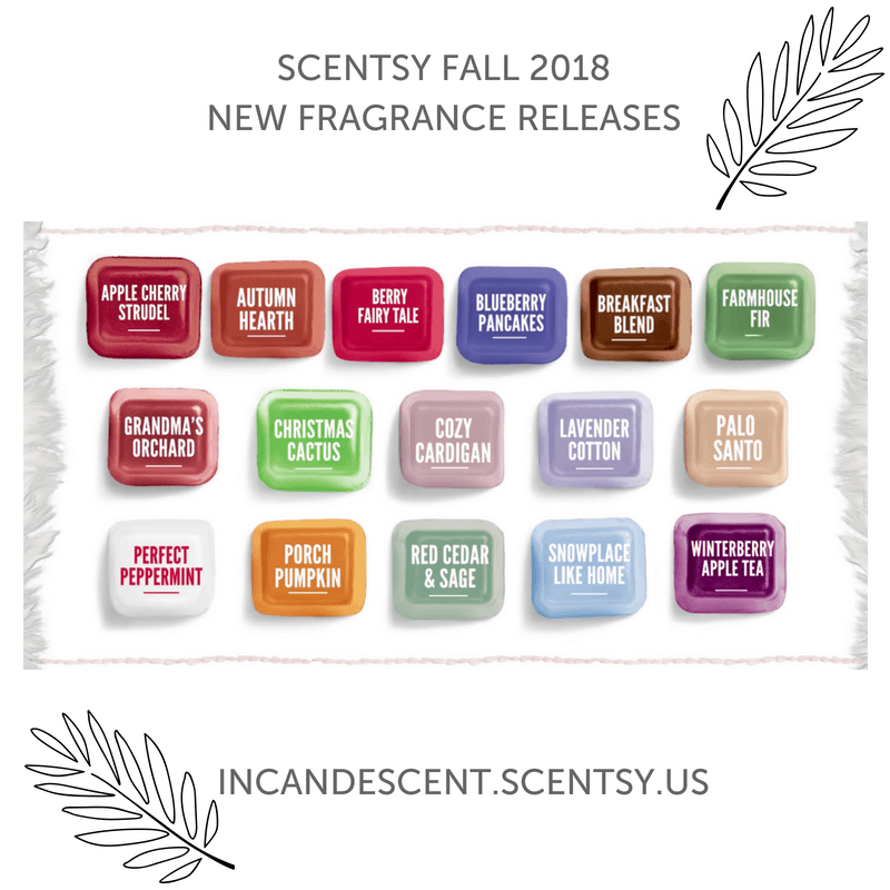 SCENTSY COMPLETE SCENT LIST FOR FALL WINTER 2018 2019