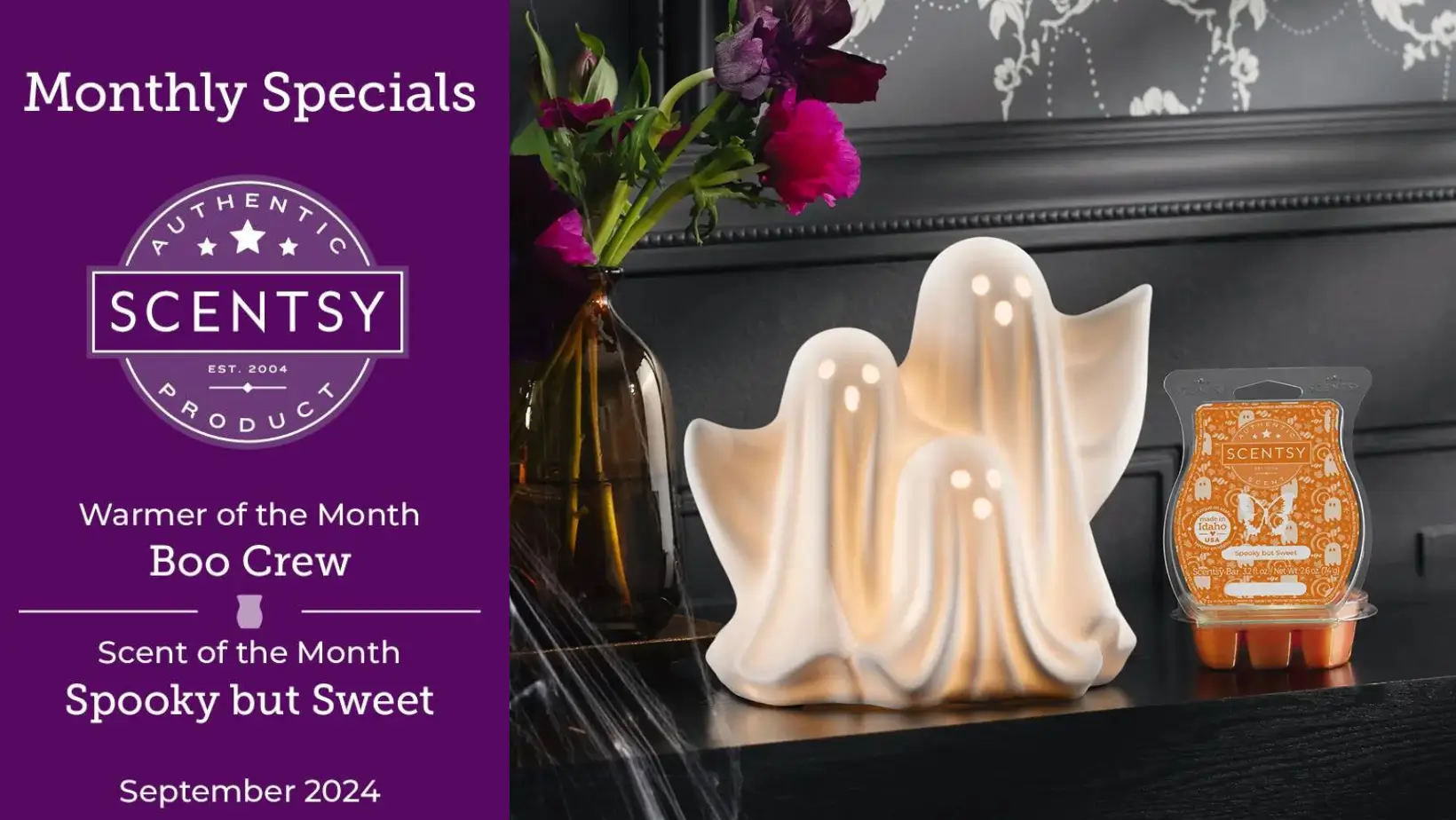 Scentsy September 2024 Warmer of the Month - Boo Crew Ghost Warmer + Spooky But Sweet