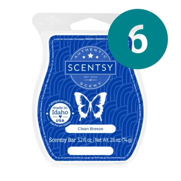 Clean Breeze 6 Scentsy Bar Wax Bundle