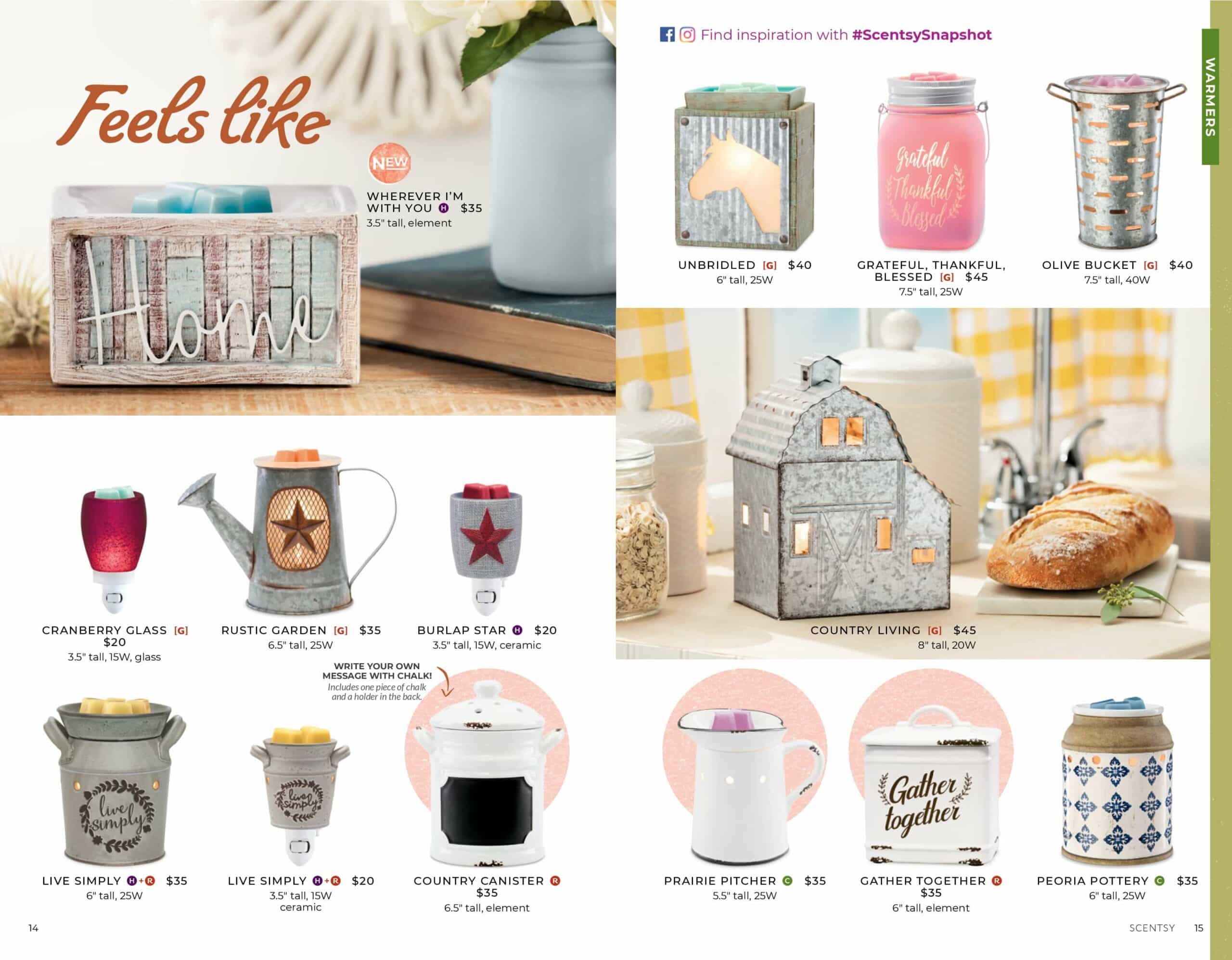 SCENTSY FALL WINTER 2019 CATALOG WARMERS